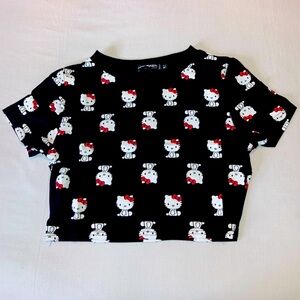 SHEIN X Hello Kitty • Crop Tee • Black